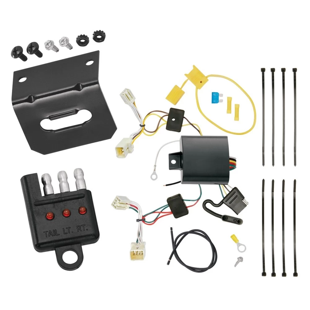 Trailer Wiring and Bracket w/ Light Tester For 11-19 Hyundai Sonata Hybrid Plug & Play 4-Flat Harness