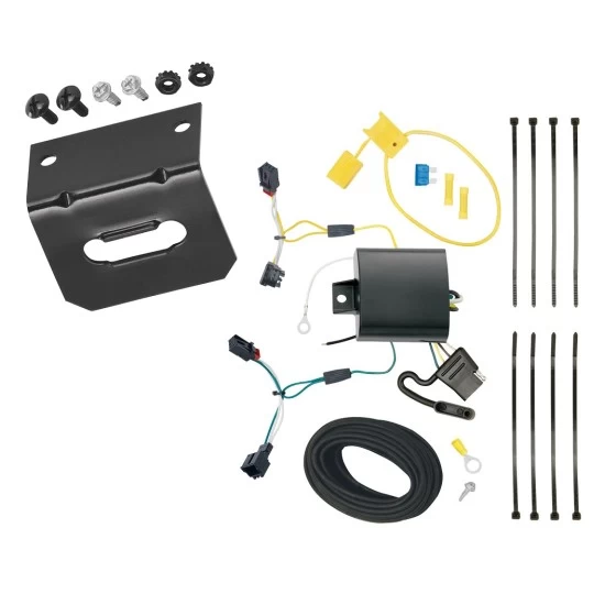 Trailer Wiring and Bracket For 11-17 VW Touareg 4-Flat Harness Plug Play