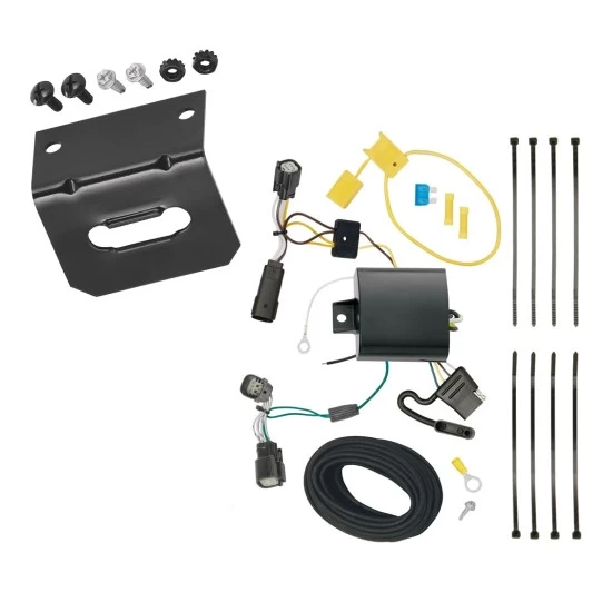 Trailer Wiring and Bracket For 15-18 Ford Edge SE SEL Plug & Play 4-Flat Harness