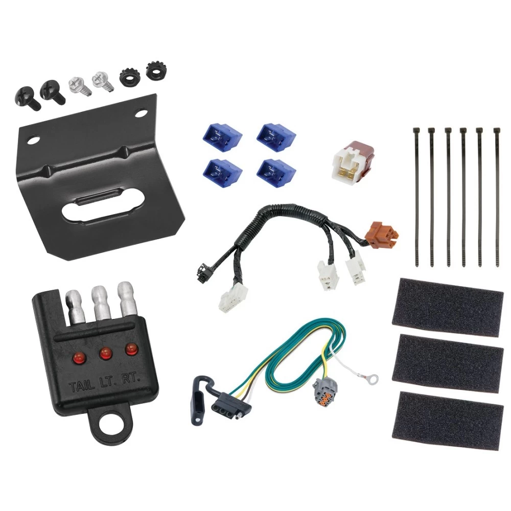 Trailer Wiring and Bracket w/ Light Tester For 13-20 Nissan Pathfinder 14-20 INFINITI QX60 Plug & Play 4-Flat Harness