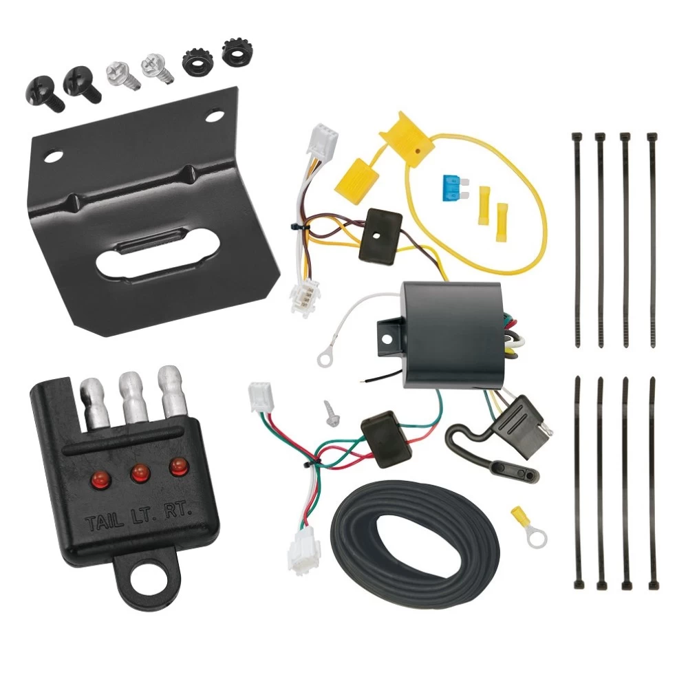 Trailer Wiring and Bracket w/ Light Tester For 16-22 Honda HR-V Plug & Play 4-Flat Harness