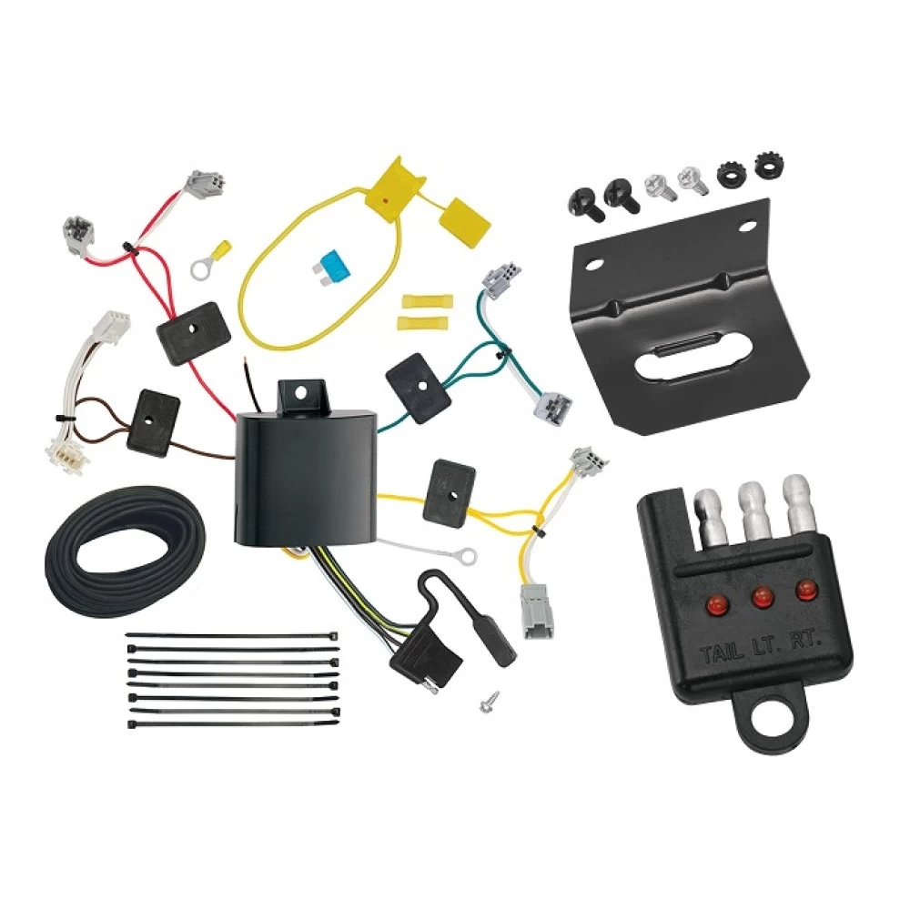 Trailer Wiring and Bracket w/ Light Tester For 16-17 Honda Accord Sedan Except Hybrid Plug & Play 4-Flat Harness