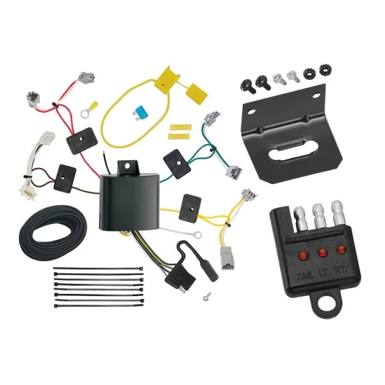 Trailer Wiring and Bracket w/ Light Tester For 16-17 Honda Accord Sedan Except Hybrid Plug & Play 4-Flat Harness