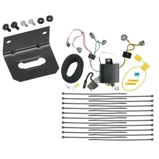 Trailer Wiring and Bracket For 16-23 Toyota Tacoma All Styles 4-Flat Harness Plug Play