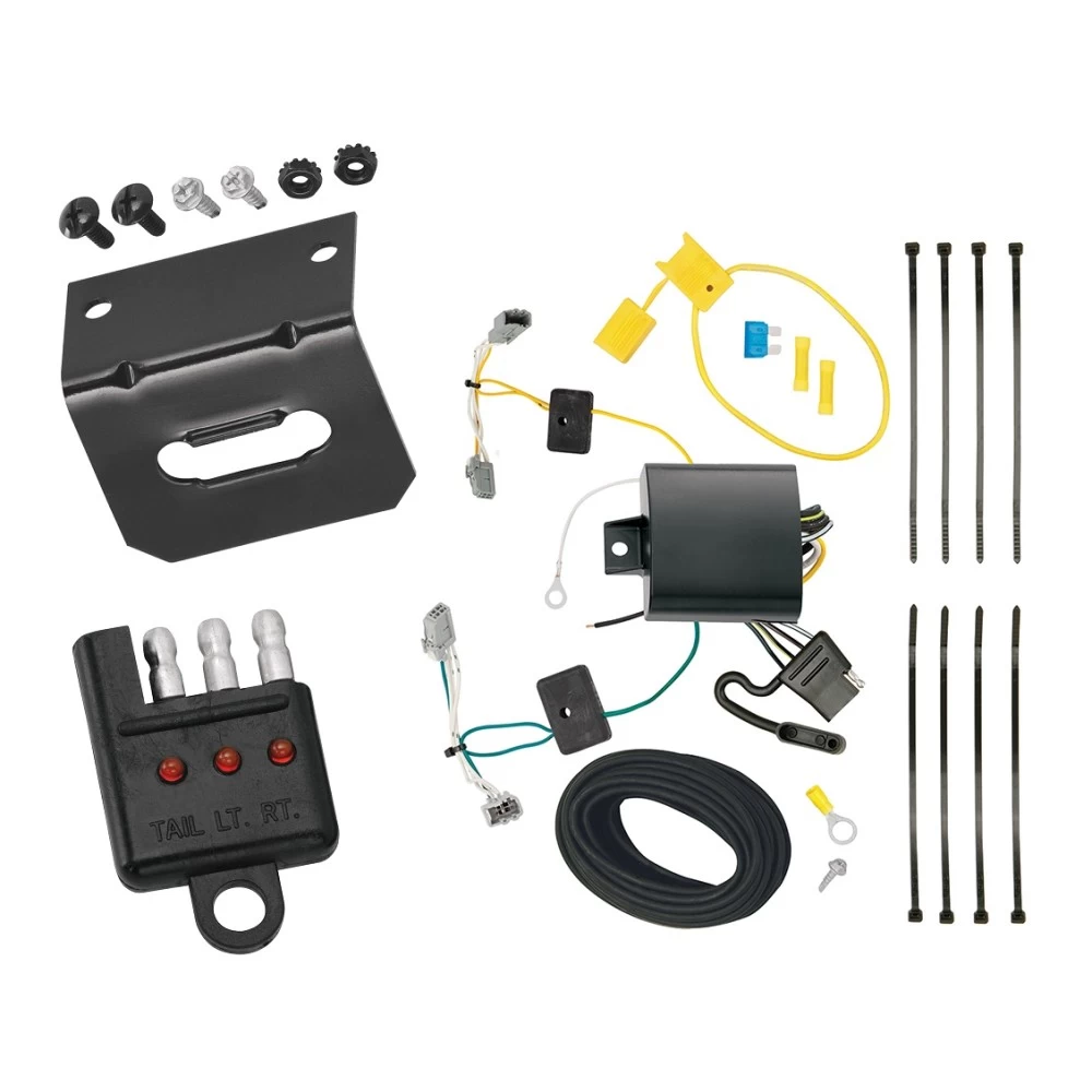Trailer Wiring and Bracket w/ Light Tester For 16-25 Chevy Malibu Except Premier 2016 New Body Plug & Play 4-Flat Harness