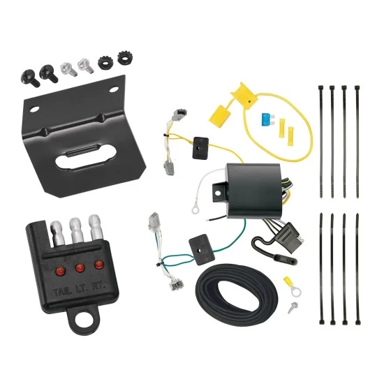 Trailer Wiring and Bracket w/ Light Tester For 16-25 Chevy Malibu Except Premier 2016 New Body Plug & Play 4-Flat Harness