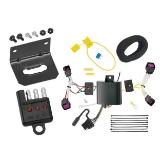 Trailer Wiring and Bracket w/ Light Tester For 16-22 Chevy Spark Plug & Play 4-Flat Harness