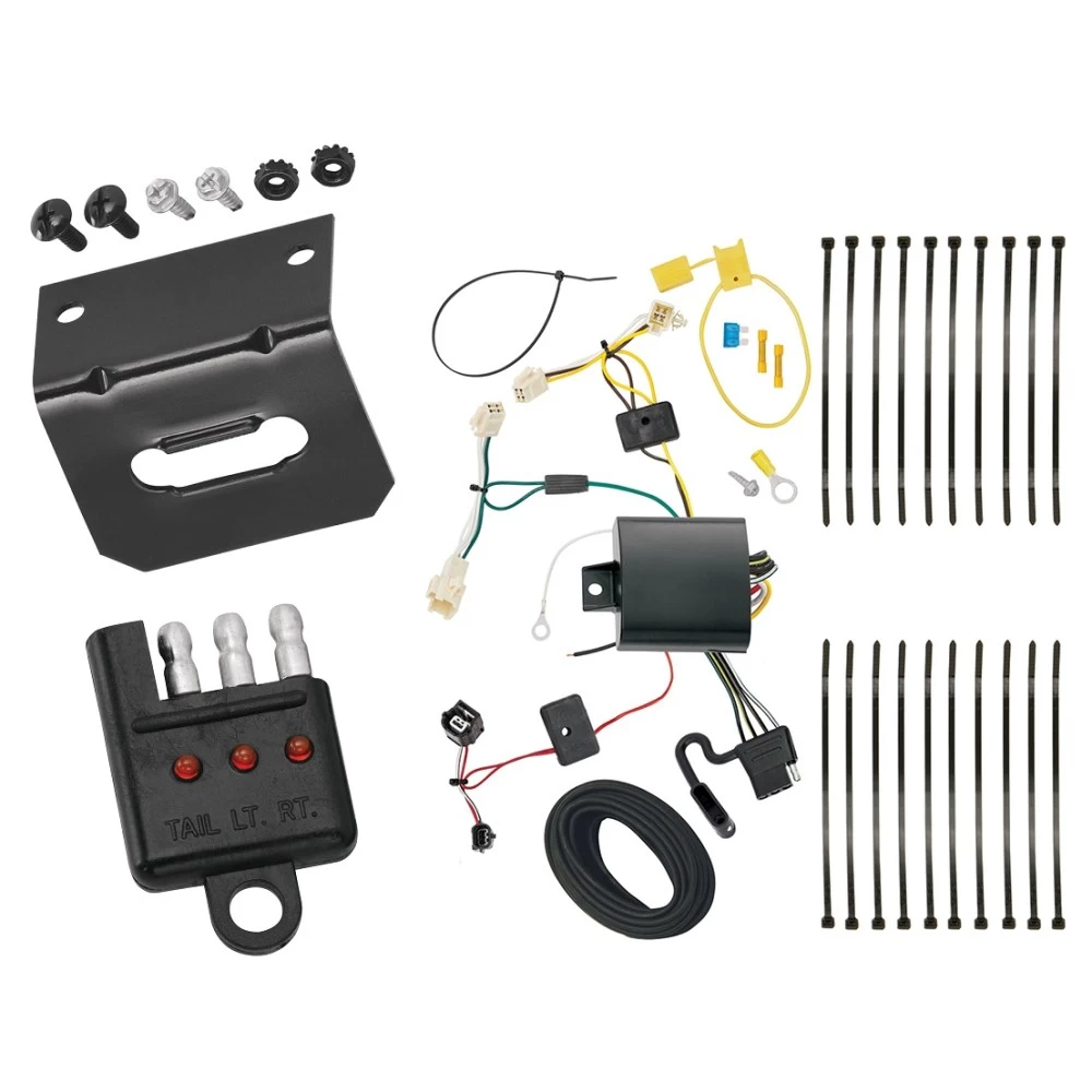 Trailer Wiring and Bracket w/ Light Tester For 16-18 Toyota Prius Plug & Play 4-Flat Harness