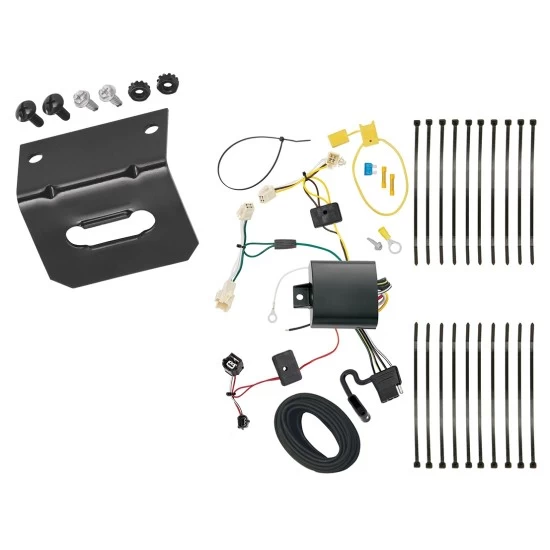  Trailer Wiring and Bracket For 16-19 Toyota Prius Except Prime 4-Flat Harness Plug Play