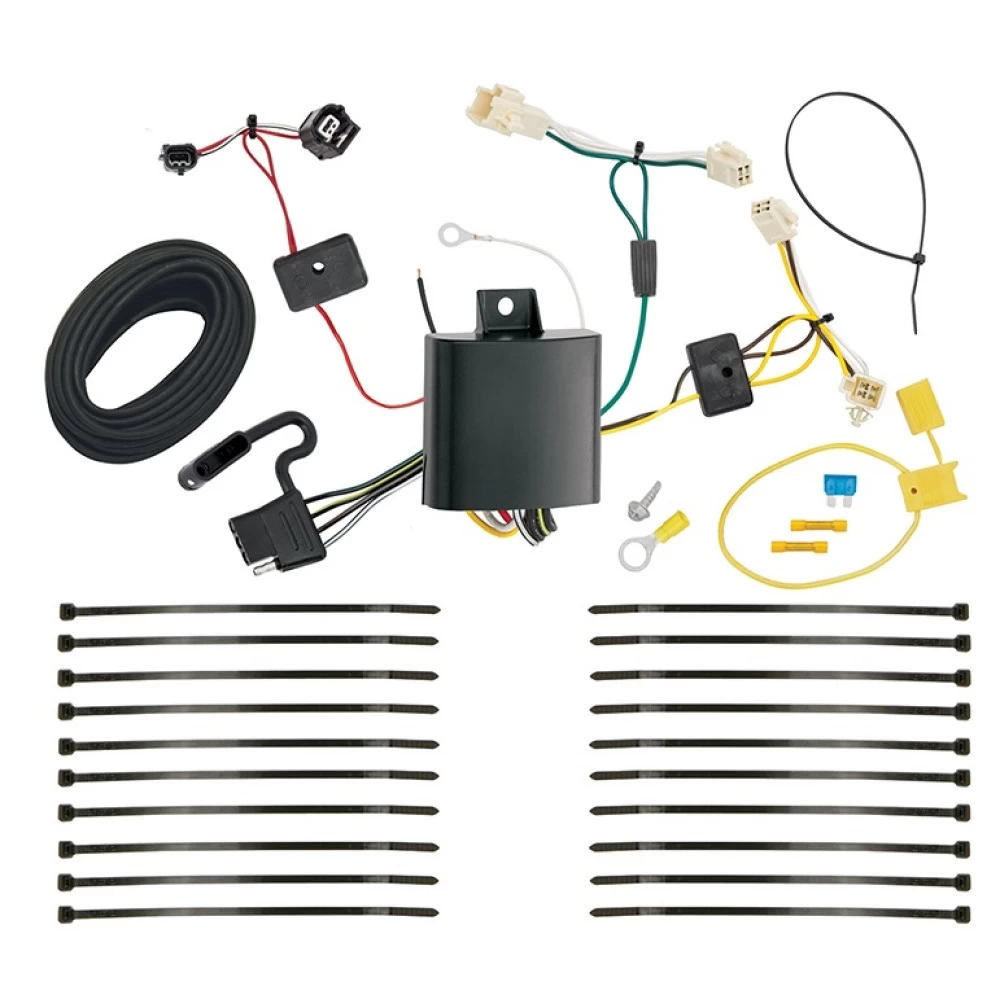  Trailer Wiring and Bracket For 16-19 Toyota Prius Except Prime 4-Flat Harness Plug Play