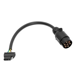 7-Way RV Round Tow Plug Harness European Style Round Pin to 4-Flat Wiring Harness Tow Plug Kit Adapter