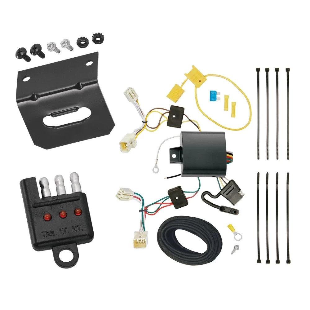 Trailer Wiring and Bracket w/ Light Tester For 17-21 Hyundai Elantra 4 Dr. Limited Models Plug & Play 4-Flat Harness