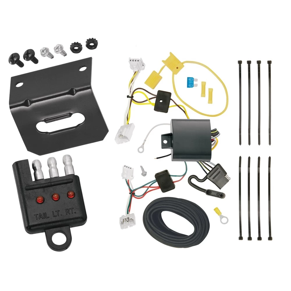Trailer Wiring and Bracket w/ Light Tester For 16-25 Nissan Altima Plug & Play 4-Flat Harness