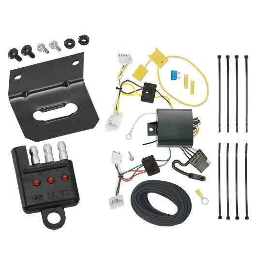 Trailer Wiring and Bracket w/ Light Tester For 16-25 Nissan Altima Plug & Play 4-Flat Harness