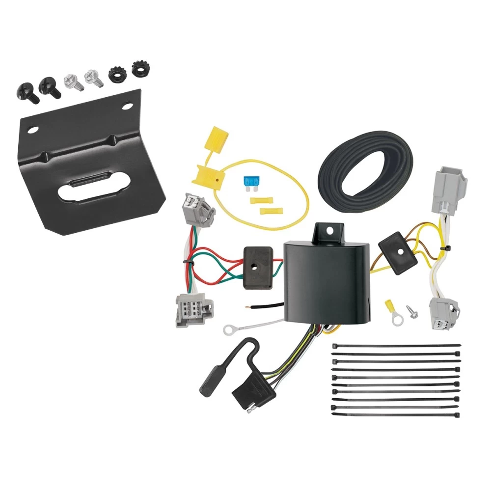 Trailer Wiring and Bracket For 10-17 Volvo XC60 All Styles 4-Flat Harness Plug Play