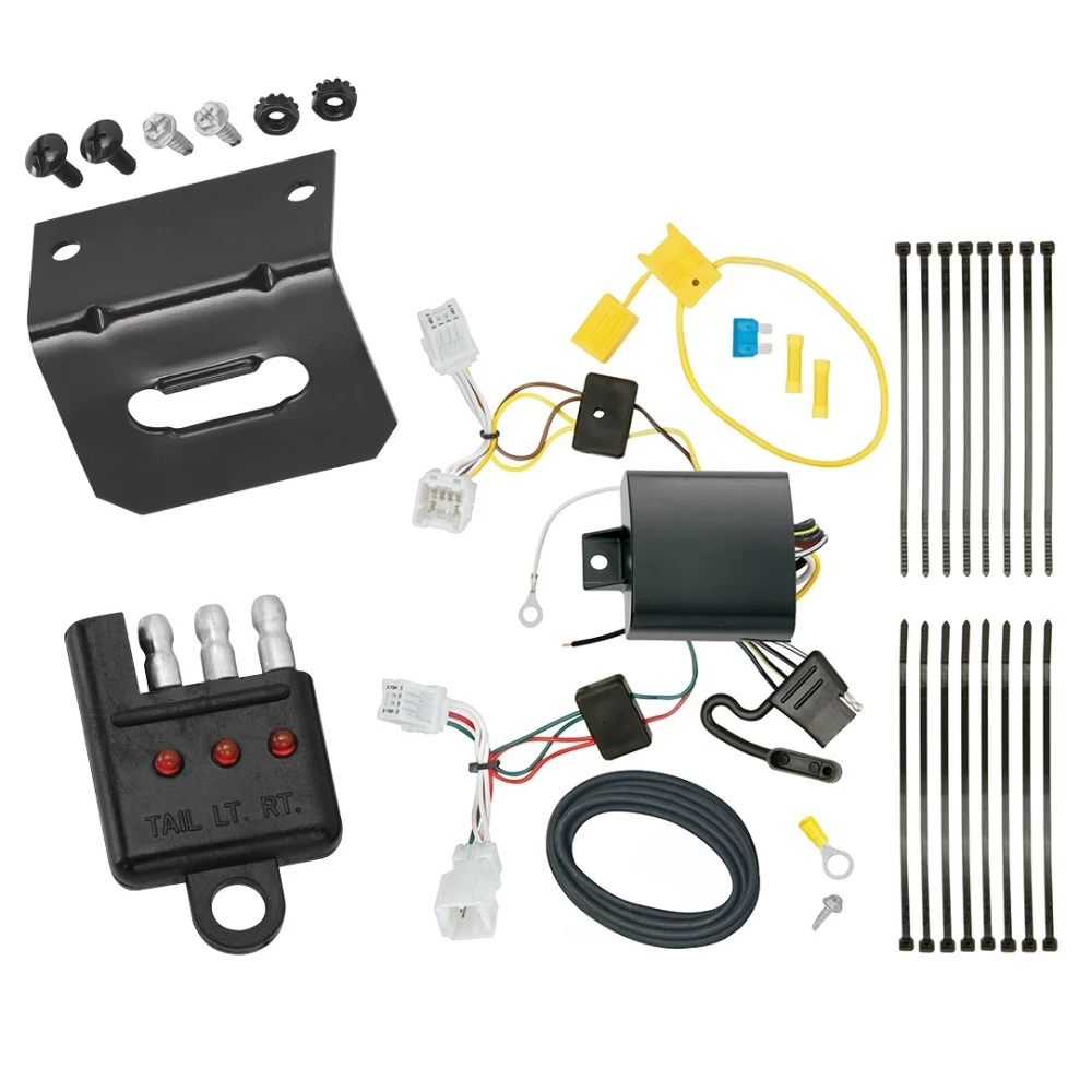 Trailer Wiring and Bracket w/ Light Tester For 17-22 KIA Niro 2022 Niro EV Plug & Play 4-Flat Harness