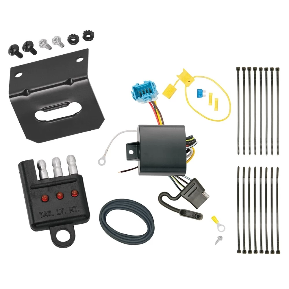 Trailer Wiring and Bracket and Light Tester For 18-23 Honda Odyssey without Fuse Provisions 4-Flat Harness Plug Play