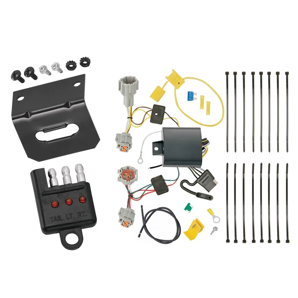 Trailer Wiring and Bracket w/ Light Tester For 17-19 Nissan Rogue Sport Plug & Play 4-Flat Harness