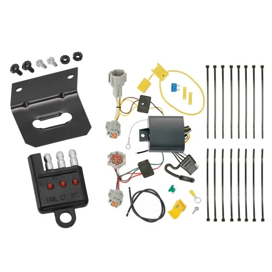 Trailer Wiring and Bracket w/ Light Tester For 17-19 Nissan Rogue Sport Plug & Play 4-Flat Harness