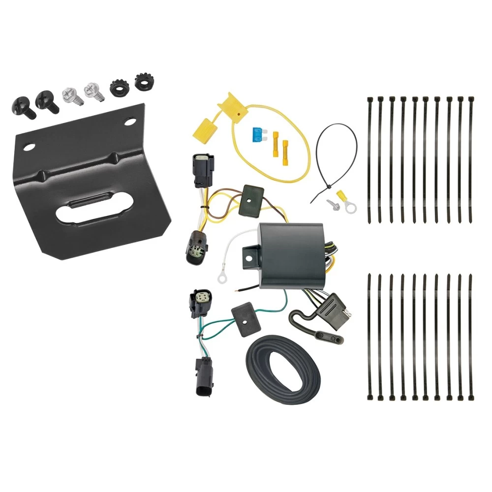Trailer Wiring and Bracket For 18-24 Chevy Equinox Premier 4-Flat Harness Plug Play