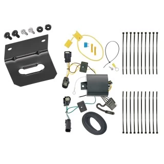 Trailer Wiring and Bracket For 18-24 Chevy Equinox Premier 4-Flat Harness Plug Play