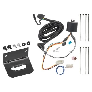 Trailer Wiring and Bracket For 16-22 Honda Pilot 4-Flat Harness Plug Play