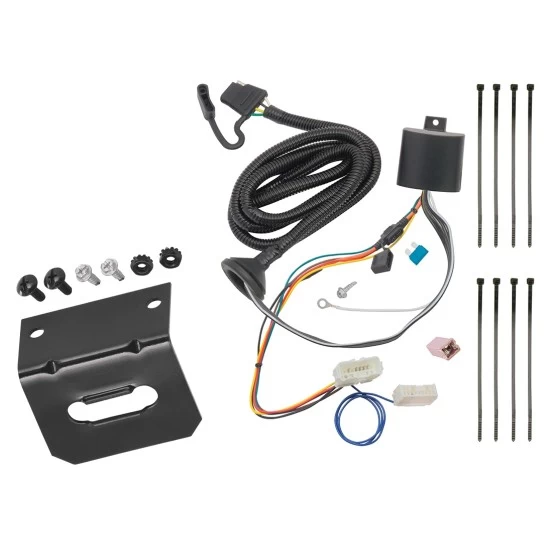 Trailer Wiring and Bracket For 16-22 Honda Pilot 4-Flat Harness Plug Play
