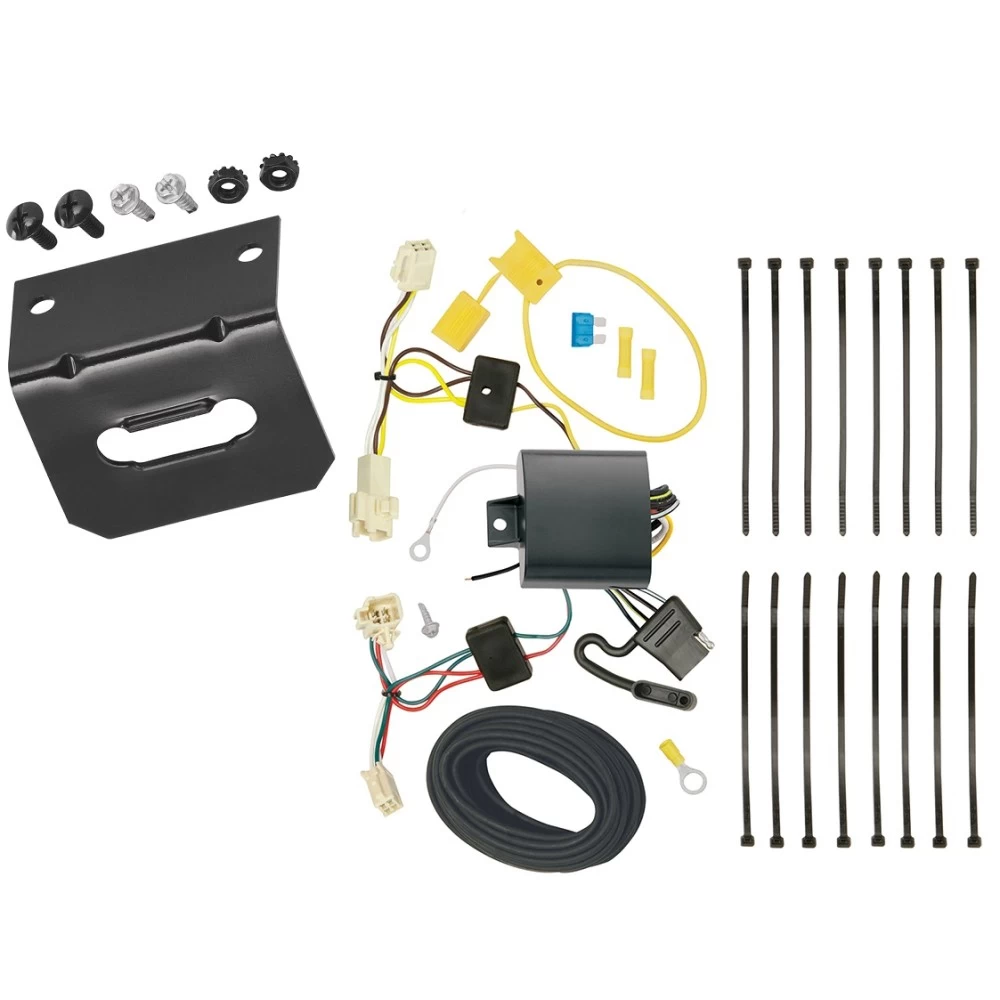 Trailer Wiring and Bracket For 18-24 Toyota Camry 4-Flat Harness Plug Play