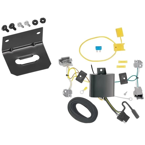 Trailer Wiring and Bracket For 14-16 Ford Fiesta 4-Flat Harness Plug Play