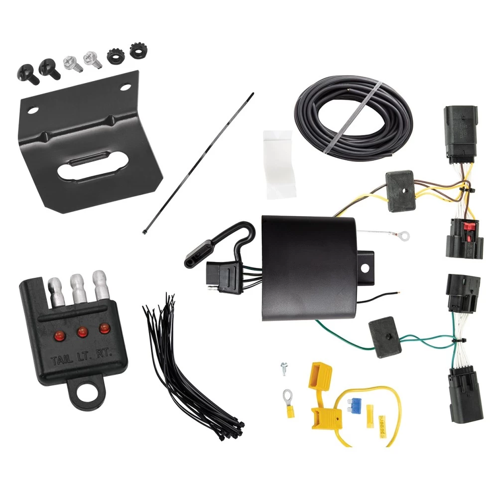 Trailer Wiring and Bracket and Light Tester For 20-24 Jeep Gladiator 18-24 Wrangler JL (New Body Style)
