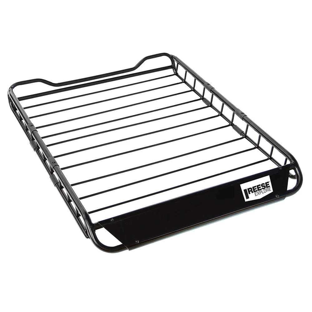 Reese Roof Top Steel Cargo Basket Luggage Carrier Rack 44" x 35" x 4-1/4" Wind Fairing Air Deflector Car SUV Truck Vehicle 3-Piece