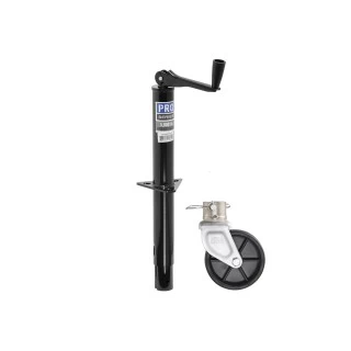 Pro Series Round 5,000 lbs. A-Frame Trailer Jack Topwind 15" Lift w/ 6" Plastic Caster Wheel
