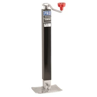 Pro Series 8,000 lbs Square Trailer Jack Drop Leg w/ Footplate Topwind - 15" Lift