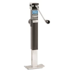 Pro Series 8,000 lbs Square Trailer Jack w/ Round Tubular Swivel Mount Sidewind - 10" Lift