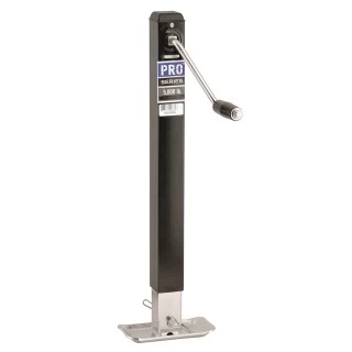 Pro Series 5,000 lbs Square Trailer Jack Drop Leg w/ Footplate Sidewind - 15" Lift