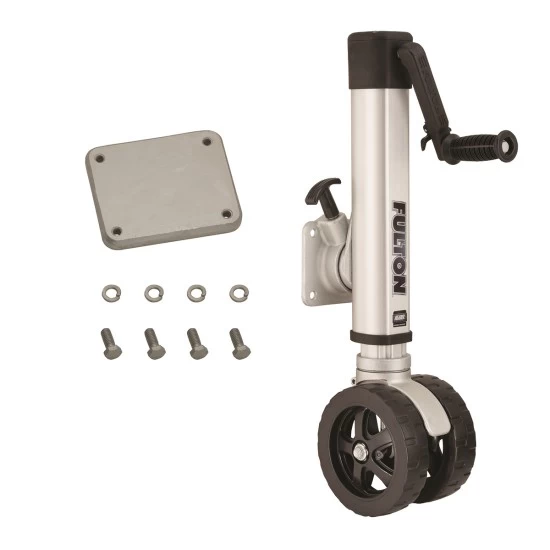Fulton F2 Trailer Jack 1,600 lbs. Weld-On w/ Dual 7" Wheels Fits 3"x3" & 3'x4" Frames