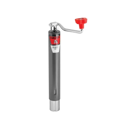 1701480317 BULLDOG Round Trailer Jack No Mount 5000 lbs. Lift Capacity Top Wind Weld-On 15 inch Travel Bulldog 5,000 lbs. Round Trailer Jack Topwind 15" Lift - No Foot - No Mount