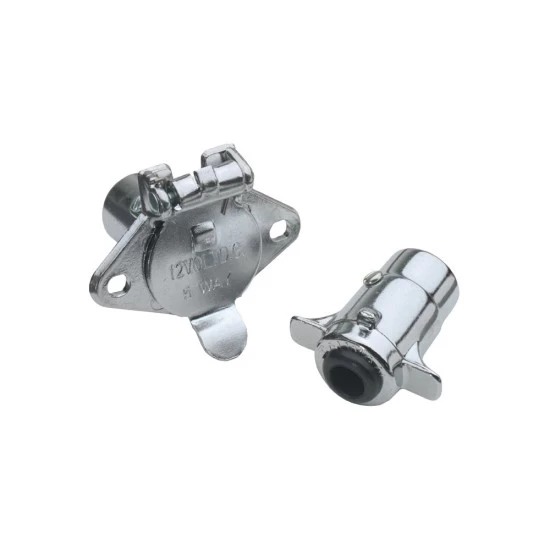 4-Way Round Connector, Car and Trailer End, Metal