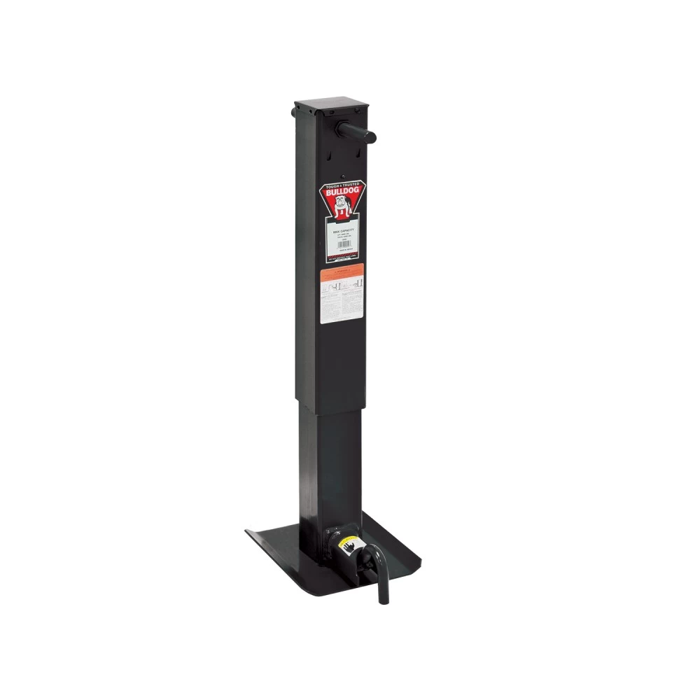 Bulldog 12,000 lbs. Square Trailer Jack Sidewind 26" Lift Drop Leg w/ Spring Return
