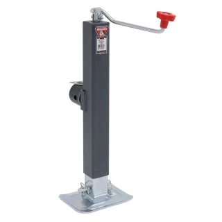 Bulldog 8,000 lbs Square Trailer Jack Drop Leg w/ Round Tubular Swivel Mount Topwind - 15" Lift