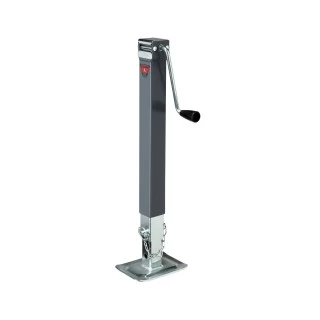 190754 BULLDOG Square Trailer Jack No Mount 8000 lbs. Support Capacity Side Wind Weld-On 15 inch Travel Bulldog 8,000 lbs. Square Trailer Jack Sidewind 15" Lift Drop Leg w/ Footplate