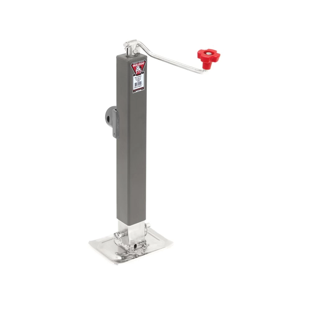 Bulldog 5,000 lbs Square Trailer Jack w/ Round Tubular Swivel Mount Topwind - 15" Lift
