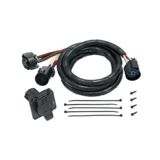 Fifth Wheel Adapter Harness, 7-Way RV Round Tow Plug, 7 ft For Chevy, GMC, Dodge Ram, Ford, Nissan Titan & Toyota Tundra w/ OEM 7-Way