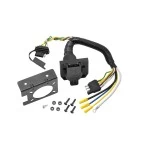 7-Way RV Round Tow Plug Harness Flat Pin Connector/4-Flat Wiring Harness Tow Plug Kit Combo Adapter Harness w/Mounting Bracket & Hardware