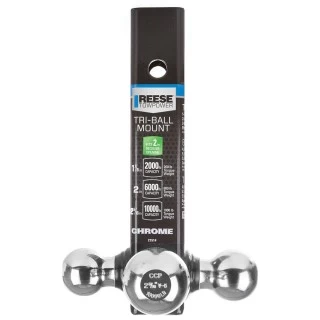 Reese Triple Ball Trailer Hitch Ball Mount Fits 2" Tow Receiver 1-7/8" 2" and 2-5/16" Balls Chrome