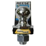 21543 Reese Towpower Interlock Trailer Hitch Ball Mount Starter Kit 5000 lbs. Capacity Fits 2 inch Receiver 3-1/4 inch Drop Black Reese 5,000 lbs Interlock Ball Mount Kit w/ 2" Ball Pin/Clip Fits 2" Trailer Tow Hitch Receiver 3-1/4" Drop 2" Rise 9" Long