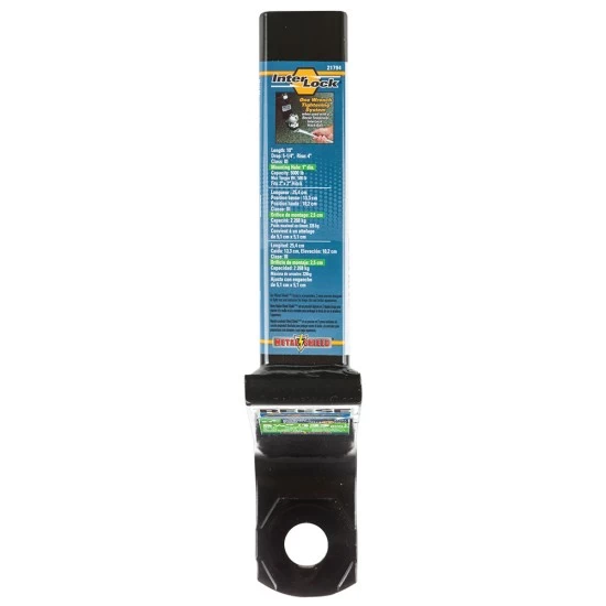 21794 Reese Towpower Trailer Hitch Ball Mount 5000 lbs. Capacity Fits 2 inch Receiver 5-1/4 inch Drop Black Reese 5,000 lbs Ball Mount Fits 2" Receiver 4-1/4" Drop 4" Rise 10" Long 1" Ball Hole w/InterLock