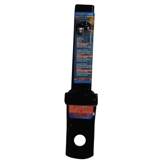 21900 Reese Towpower Trailer Hitch Ball Mount 3500 lbs. Capacity Fits 1-1/4 inch Receiver 2-1/2 inch Drop Black Reese 3,500 lbs Draw-Bar Fits Class II 1-1/4" Receiver Tow Hitch 2-1/2" Drop 2" Rise 7" Long 3/4" Ball Hole w/ Interlock