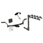 Trailer Tow Hitch w/ 4 Bike Rack For 92-00 Honda Civic Coupe & Sedan Only 97-01 Acura EL tilt away adult or child arms fold down carrier w/ Lock and Cover