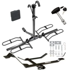 Trailer Tow Hitch For 98-10 VW Beetle Golf Except Turbo S & AWD Platform Style 2 Bike Rack w/ Hitch Lock and Cover